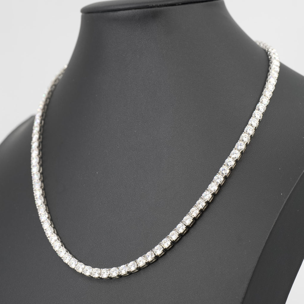 20in 5mm Classic Moissanite Tennis Necklace in 925 Sterling Silver, 60ct, 51g (3)