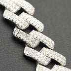 14mm Iced Out 22in 925 Silver Moissanite Monaco Chain 97.89g (5)