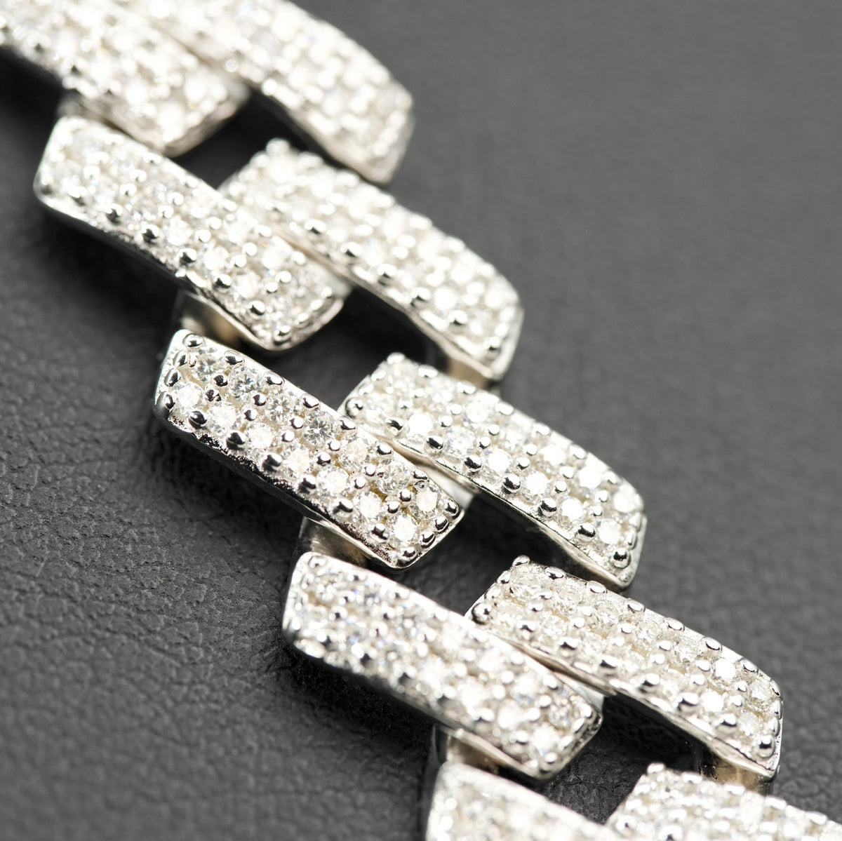 14mm Iced Out 22in 925 Silver Moissanite Monaco Chain 97.89g (5)