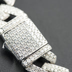 14mm Iced Out 22in 925 Silver Moissanite Monaco Chain 97.89g (6)