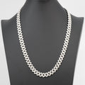 24in 12mm Iced Moissanite Monaco Chain in 925 Sterling Silver 93g