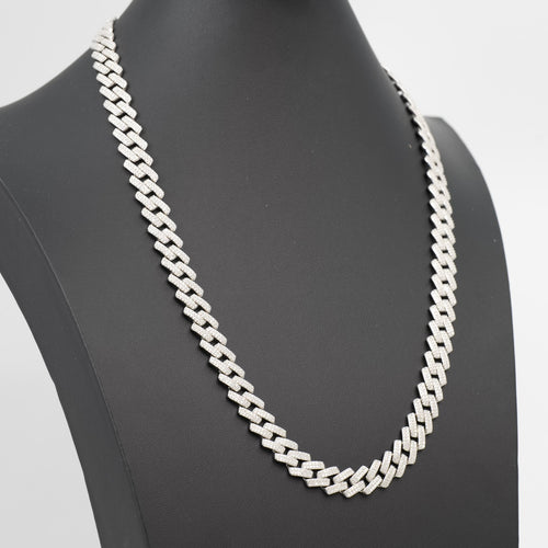 24in 12mm Iced Moissanite Monaco Chain in 925 Sterling Silver 93g (2)