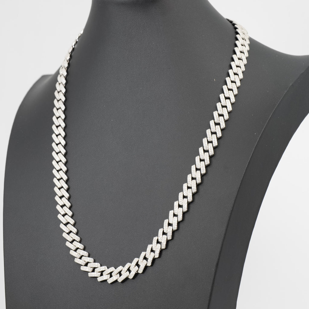 24in 12mm Iced Moissanite Monaco Chain in 925 Sterling Silver 93g (3)