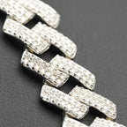 24in 12mm Iced Moissanite Monaco Chain in 925 Sterling Silver 93g (4)