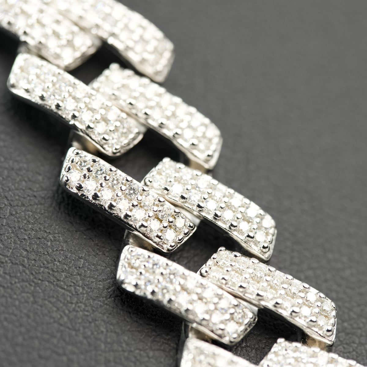 24in 12mm Iced Moissanite Monaco Chain in 925 Sterling Silver 93g (4)