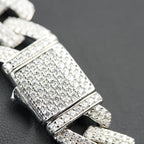 24in 12mm Iced Moissanite Monaco Chain in 925 Sterling Silver 93g (5)