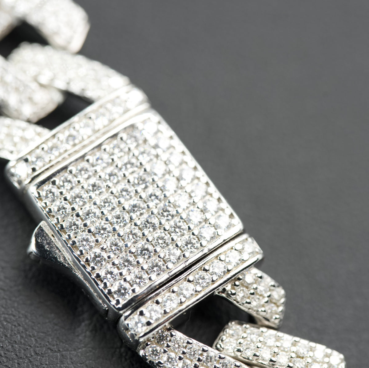24in 12mm Iced Moissanite Monaco Chain in 925 Sterling Silver 93g (5)