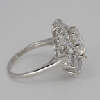 Silver Halo Cluster Cocktail Ring with Moissanite Center (2)