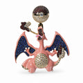 Luxurious 14K Gold Over Silver CZ Charizard Pendant 10.4g