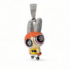 Powerpuff Blossom Pendant in 925 Sterling Silver with Cubic Zirconia Accents