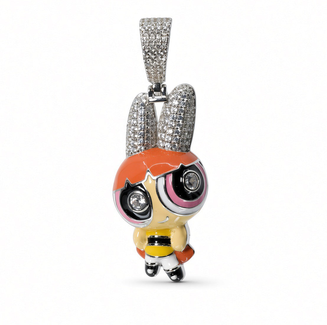 Powerpuff Blossom Pendant in 925 Sterling Silver with Cubic Zirconia Accents