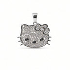 925 Sterling Silver Moissanite Hello Kitty Pendant 0.84ct (2)