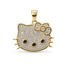 925 Sterling Silver Moissanite Hello Kitty Pendant 0.84ct
