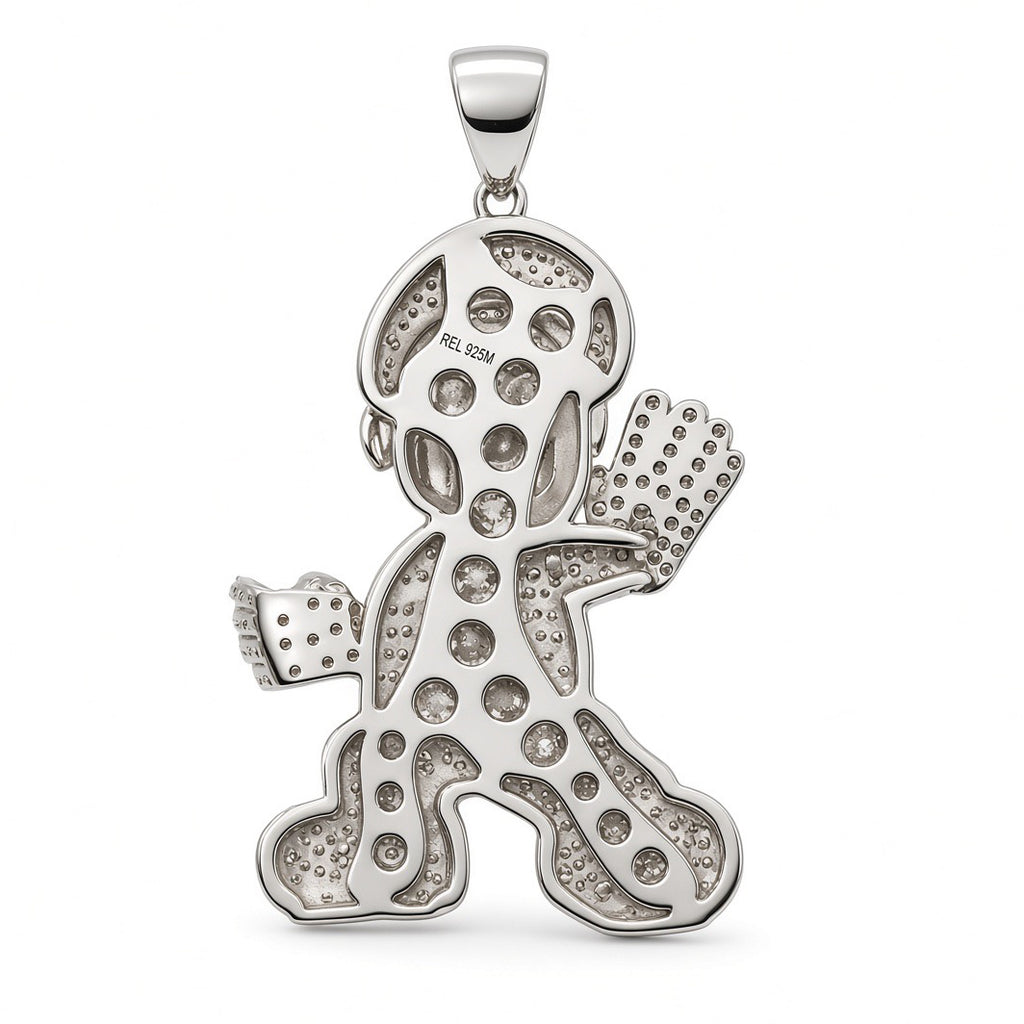 925 Sterling Silver Moissanite Mario Iced Out Pendant Charm 2.55ct (2)