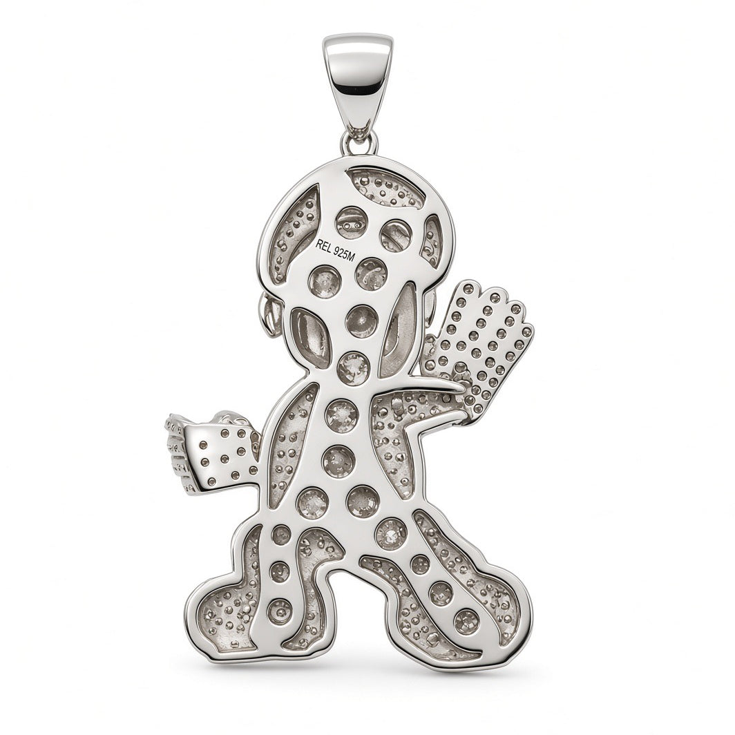 925 Sterling Silver Moissanite Mario Iced Out Pendant Charm 2.55ct (2)