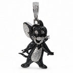 925 Sterling Silver Moissanite Tom and Jerry Pendant 2.77ct