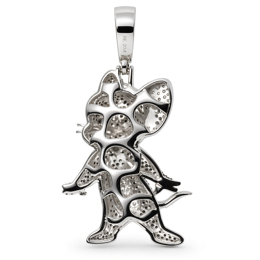 925 Sterling Silver Moissanite Tom and Jerry Pendant 2.77ct (2)