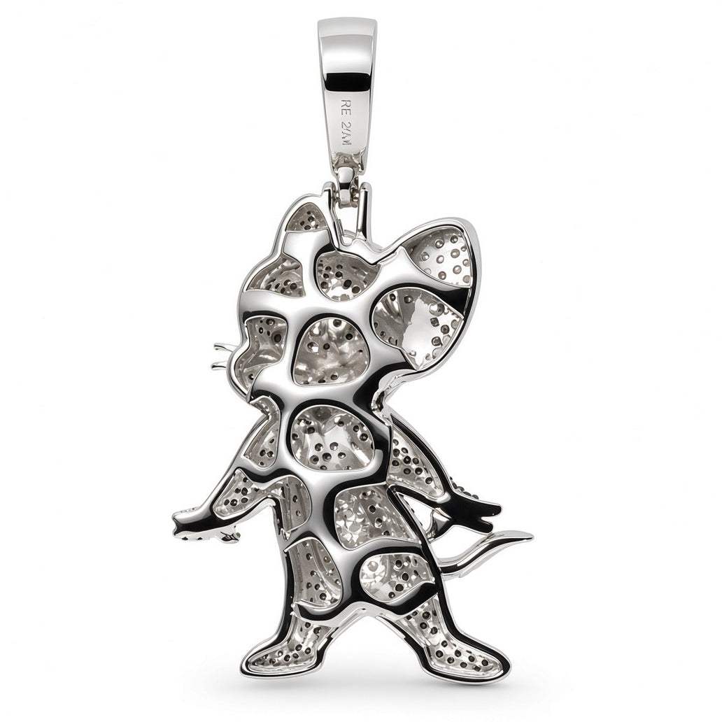 925 Sterling Silver Moissanite Tom and Jerry Pendant 2.77ct (2)