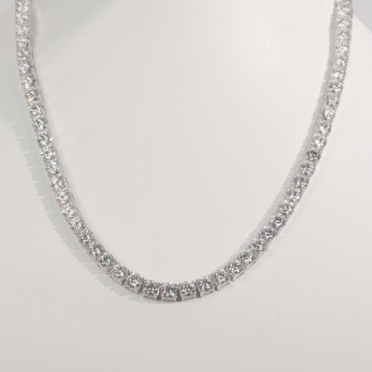 20in 925 Sterling Silver Moissanite Tennis Necklace 6.8mm 78ct, 54.28g (7)