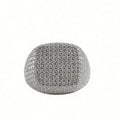Men’s Silver Pavé Square Cocktail Ring
