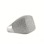 Men’s Silver Pavé Square Cocktail Ring (5)