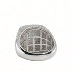 Men’s Silver Pavé Square Cocktail Ring (6)