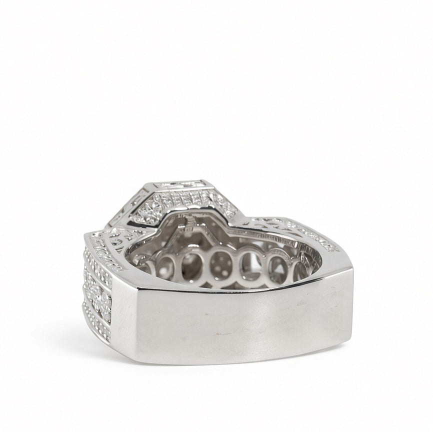 Men's 925 Sterling Silver Octagonal Cluster Moissanite Ring 3.00ct (2)