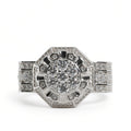 Men's 925 Sterling Silver Octagonal Cluster Moissanite Ring 3.00ct