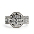 Men's 925 Sterling Silver Octagonal Cluster Moissanite Ring 3.00ct