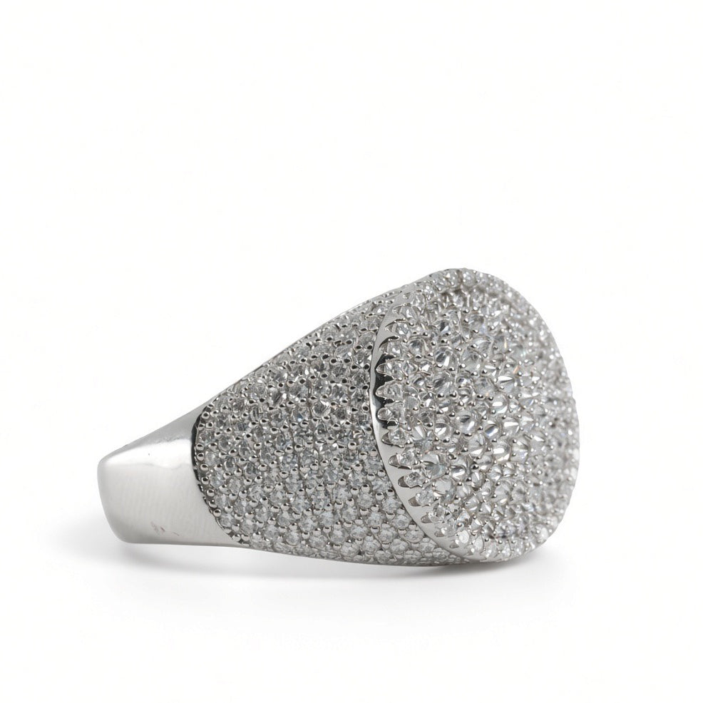 Men's 925 Silver Dome Pave Moissanite Statement Ring 4.0ct (4)