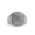 Men's 925 Sterling Silver Cushion Pavé Moissanite Cluster Ring 4.00ct Size 10.5