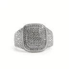 Men's 925 Sterling Silver Cushion Pavé Moissanite Cluster Ring 4.00ct Size 10.5