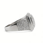 Men's 925 Sterling Silver Cushion Pavé Moissanite Cluster Ring 4.00ct Size 10.5 (2)