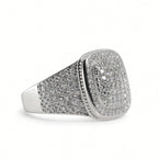 Men's 925 Sterling Silver Cushion Pavé Moissanite Cluster Ring 4.00ct Size 10.5 (3)