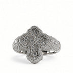 Men's 925 Sterling Silver Pave Moissanite Cross Statement Ring 3.00ct