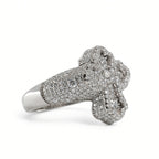 Men's 925 Sterling Silver Pave Moissanite Cross Statement Ring 3.00ct (2)