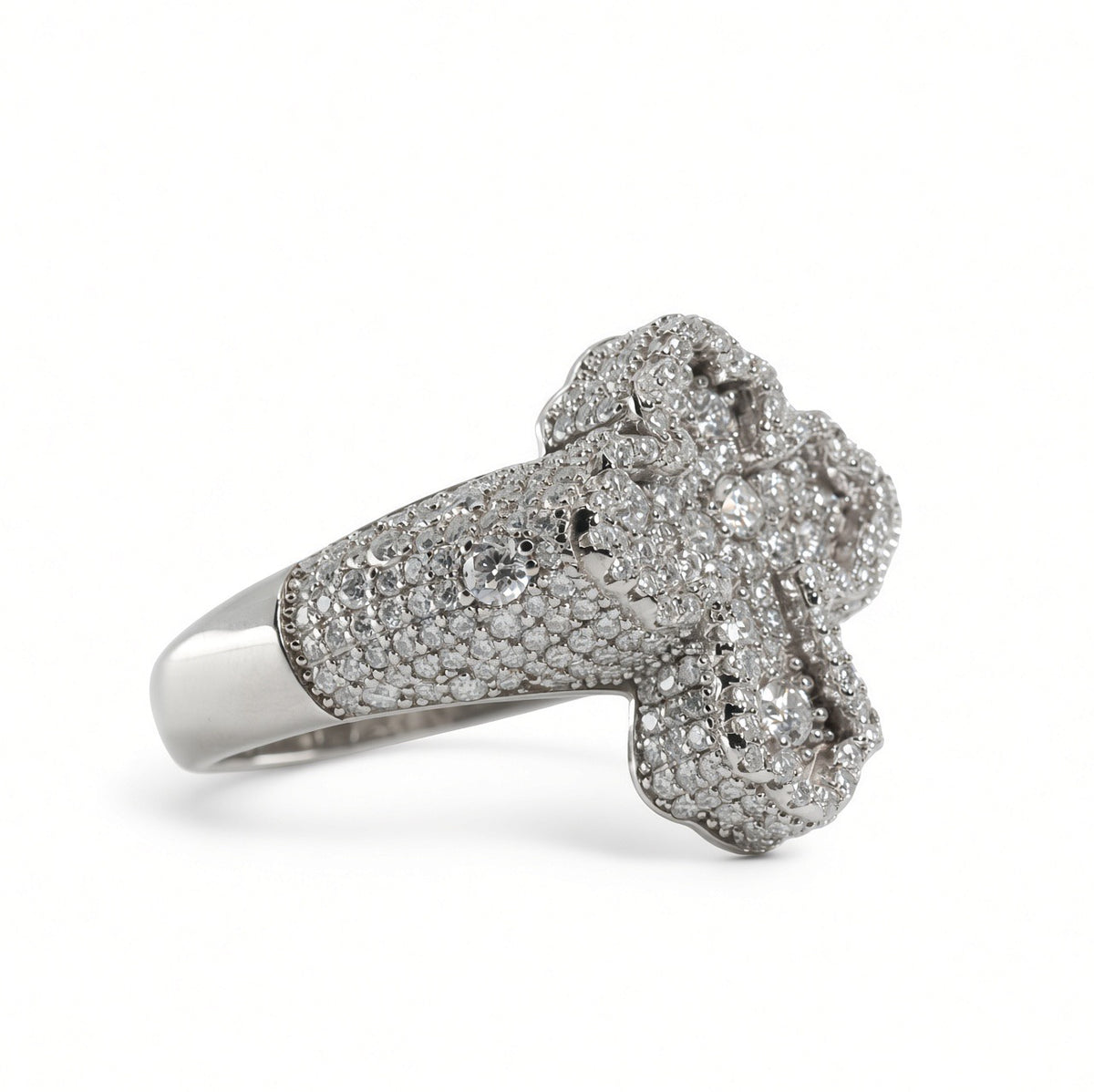 Men's 925 Sterling Silver Pave Moissanite Cross Statement Ring 3.00ct (2)