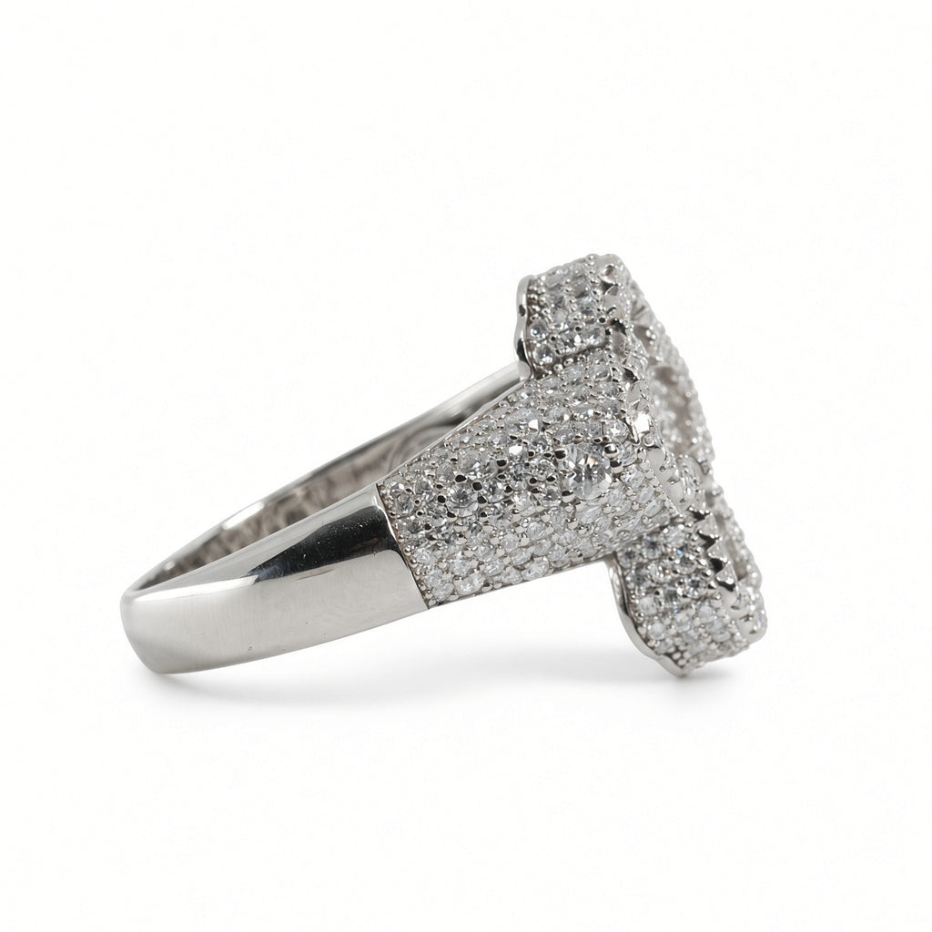 Men's 925 Sterling Silver Pave Moissanite Cross Statement Ring 3.00ct (3)