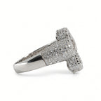 Men's 925 Sterling Silver Pave Moissanite Cross Statement Ring 3.00ct (3)