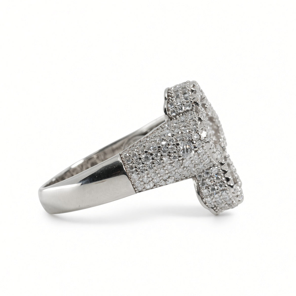 Men's 925 Sterling Silver Pave Moissanite Cross Statement Ring 3.00ct (3)