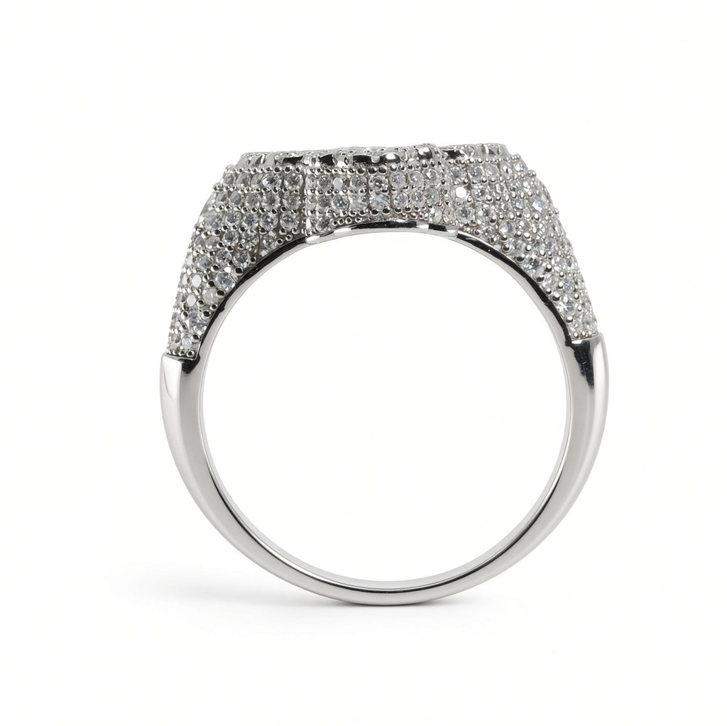 Men's 925 Sterling Silver Pave Moissanite Cross Statement Ring 3.00ct (4)
