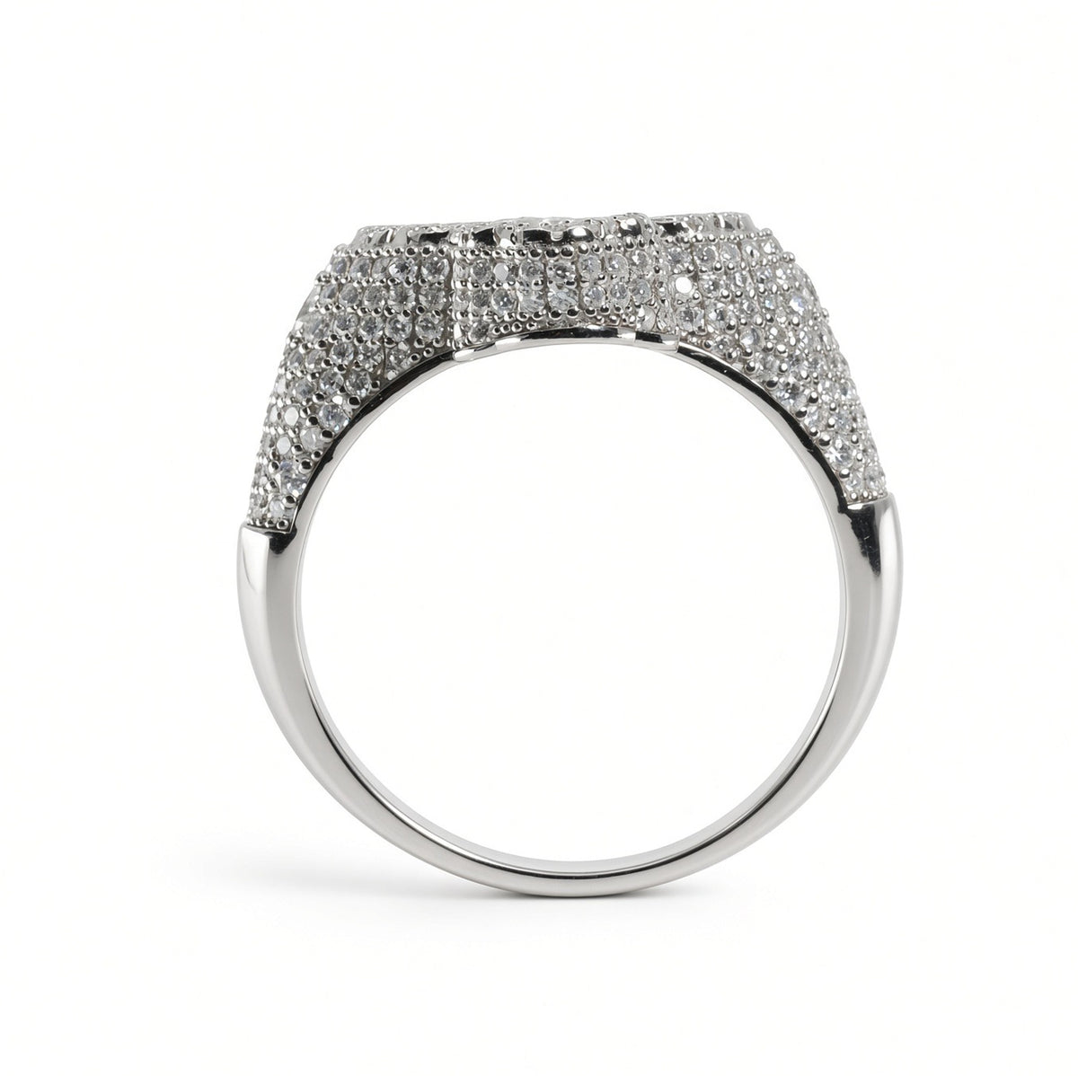 Men's 925 Sterling Silver Pave Moissanite Cross Statement Ring 3.00ct (4)