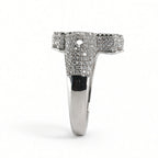 Men's 925 Sterling Silver Pave Moissanite Cross Statement Ring 3.00ct (5)