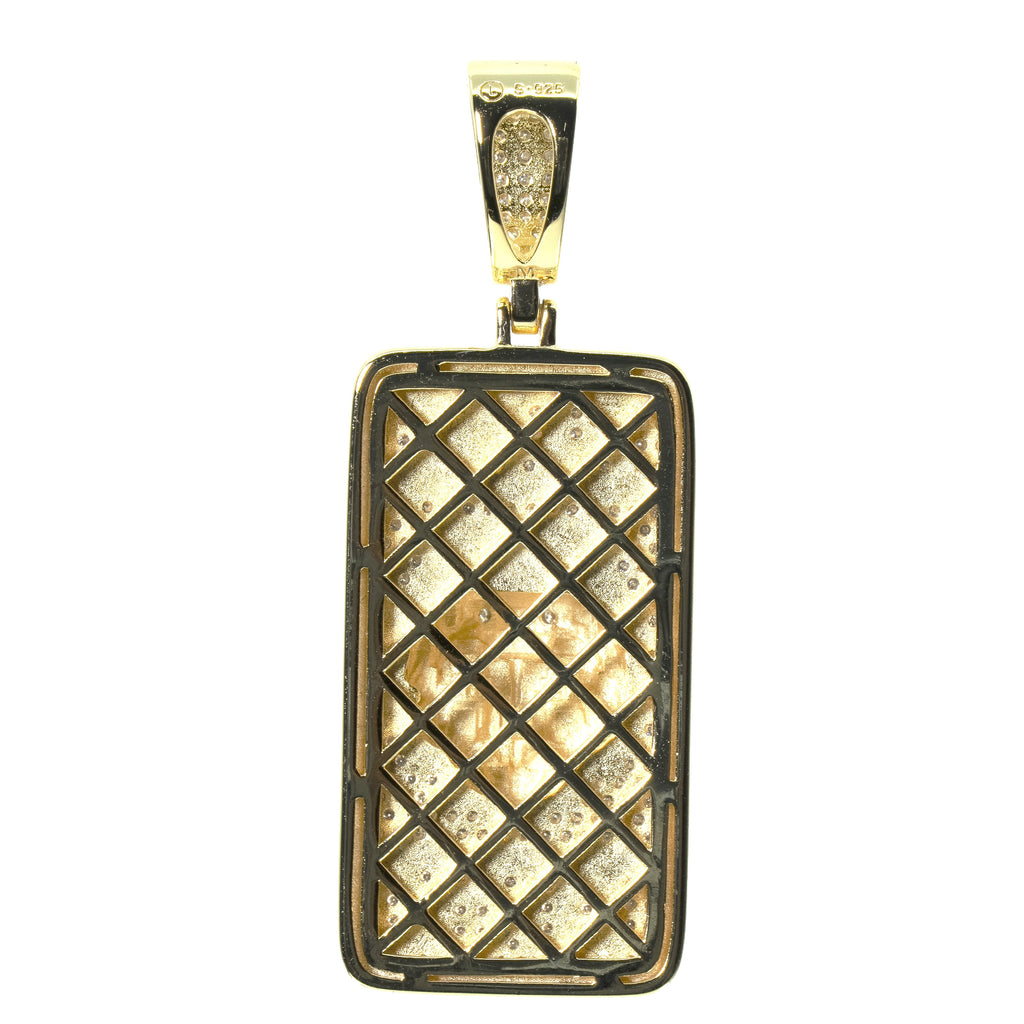 King Luck Lion Dog Tag Pendant with moissanite (3)