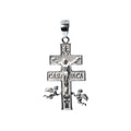 925 Sterling Silver Caravaca Cross Pendant with Christ and Angels, 2.28g