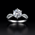 Sterling Silver 1.5ct Moissanite Halo Ring Size 8