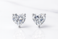 925 Sterling Silver Heart Moissanite 5ct Stud Earrings