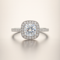 Elegant 925 Sterling Silver 1.25ct Moissanite Halo Ring Size 7