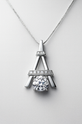 Elegant 925 Sterling Silver Moissanite 1ct Princess Pendant Necklace