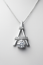 Elegant 925 Sterling Silver Moissanite 1ct Princess Pendant Necklace